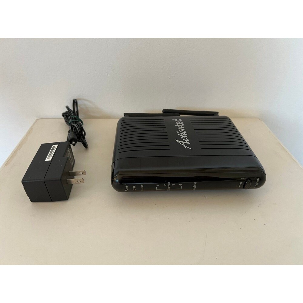 Actiontec Black DSL Modem Wireless Router 300 mbps 4 Port Network Model GT784WN
